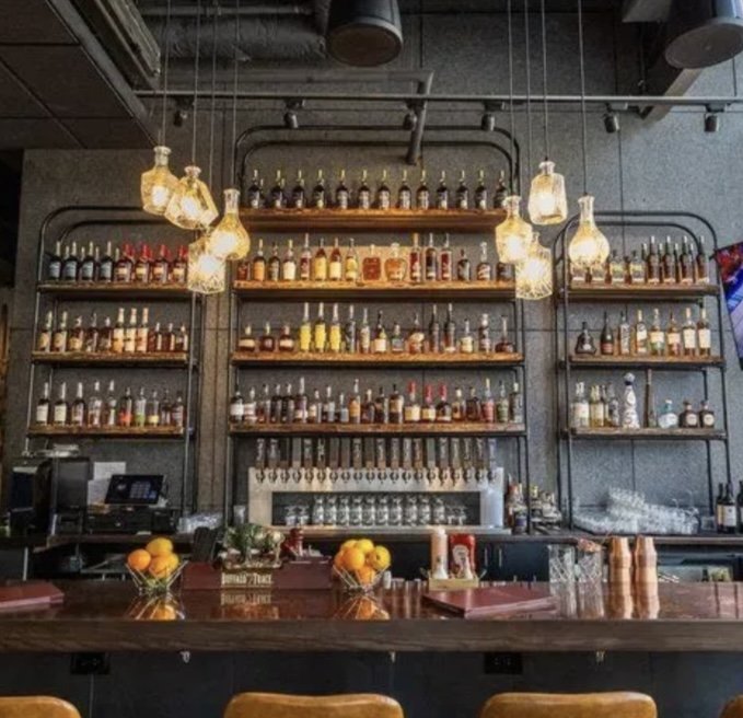 Restaurant shelving from cherry and ash slabs